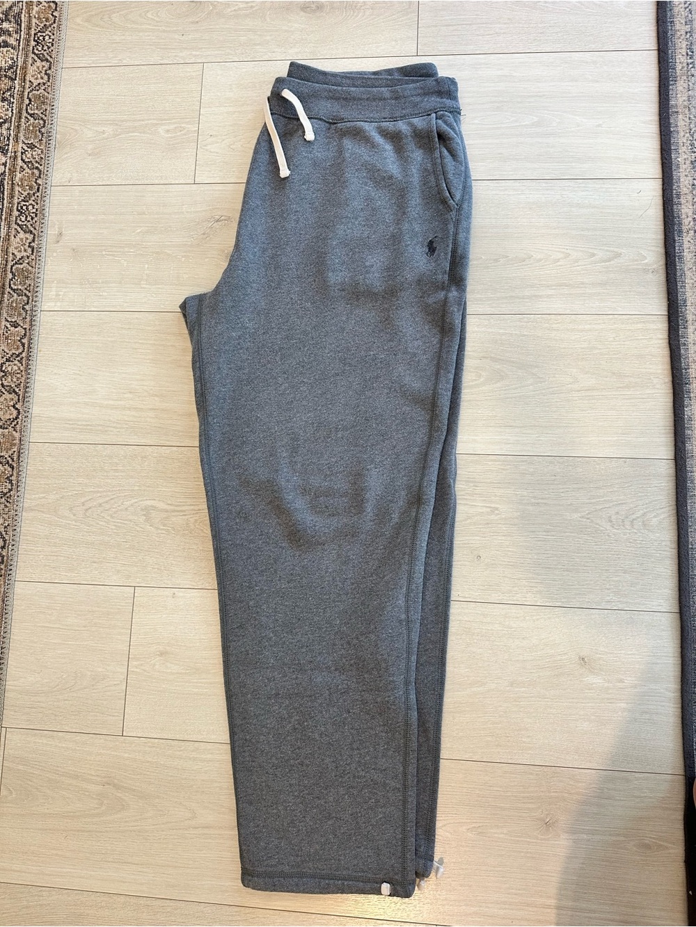 Polo by Ralph Lauren Charcoal Gray Fleece Joggers with Drawstring